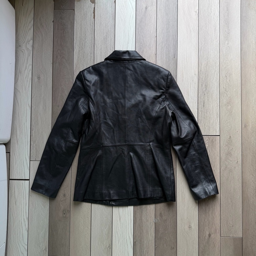 Caslon Women’s Black leather blazer-jacket with button-up front and two pockets - Picture 6 of 8